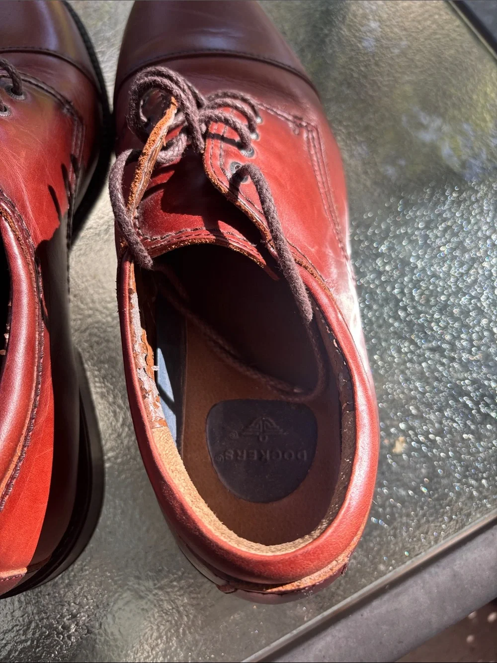 Dockers Men’s 12M Brown Leather Cap Toe Oxford Dress Shoes